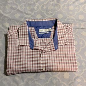 Nautica mens long sleeve button down 3xl red/blue